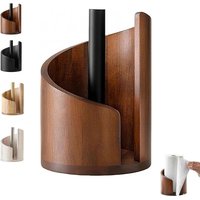 Large Capacity Wooden Paper Towel Holder Countertop Design Freestanding Base Freestanding Paper Roll Holder Ornament Storage