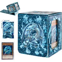 Yu-Gi-Oh! Blue-Eyes White Dragon DECK BOX Card Storage Box Ygo Open Window Leather Collection Card Protection Box Gift Toys