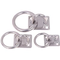 304 Stainless Steel Square Marine Eye Plate Eye Hook With Round Ring Lashing Tie Down Boat Yacht Boat Marine Hardware 5/6/8mm