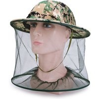 Green Yellow Camouflage Fishing Hat Anti-bee Insect Anti-mosquito Anti-insect Cap Mesh Fishing Cap Outdoor Hat with Sun Cover