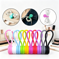 Magnetic Silicone Cable Ties 3/10Pcs, Reusable Cable Management Organizer, Multi-use Wire Winder Earphone Cord Protector Holder