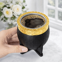 Durable 180 ML Stainless Steel Double Wall Cup Flat Bottomed Rust-proof Mate Cup Tortoiseshell Pattern Eggshell Cup Office