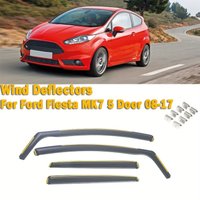 skGearmonster Wind Deflectors - Fit for Ford Fiesta MK7 2008-2017 - 5 Door Hatchback - 4pcs Smoke Blacka