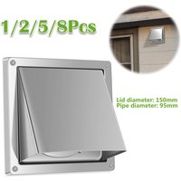 1-8Pcs 4'' Dryer Vent Cover Stainless Steel Wall Exhaust Covers with 4 Screw Washers Waterproof Outlet Heating Cooling Vents Cap
