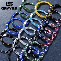 GRAYSS 38mm Ceramic For 40mm SUB Watch Case Alloy Watch Bezel Insert Ring Slope NH35 NH34 GMT Diving Men Watch Part Accessories