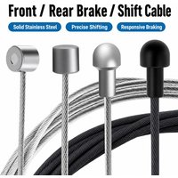 AliExpress NONE Bike Shift Brake Inner Cable Kit - Teflon/Stainless Steel MTB Road Derailleur Cables 1.1/1.55/1.7/2.1m with Wire End Caps