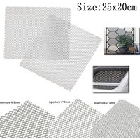 25x20cm Aluminum Mesh Sheet Small Diamonds Grid, Decorative Screen for Car Grill Lampblack Filter, Sturdy Metal Net Panel