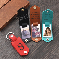 Personalized Photo Leather Keychain: Custom Keepsake Gift