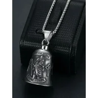 Vintage Christian Jesus Cross Bell Pendant Motorcycle Bell Necklace Punk Biker Religious Exorcist Lucky Jewelry for Men's
