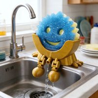 Smiling Face Dishwashing 3D Printed Sponge Holder, Creative and Funny Drainage Storage Rack, Cute Storage Rack
