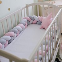 1M/2M/3M/4M Baby Crib Protector Bed Braid Knot Cushion for Infant Kids 3 Shares Toddler Baby Bed Bumpers In The Crib Newborn image 4