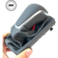 Black Gear Shift Knob with Leather Boot Gaiter LHD AT Auto Trans ONLY For Audi NEW A7 A6 PA STYLE C7 2016 2017 2018
