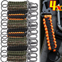 Quick Release Carabiner Keychain Eagle Beak Buckle Braided Paracord Lanyard Tactical Military Holder for Outdoor Hiking Camping