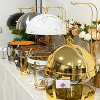 Top Sales 2024 Catering Supplies 8L Shafing Dishes Buffet Food Warmers Chafer Dish Golden Chafing Dish for Catering