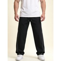 Men's Spring and Autumn American Retro Casual Pants, Straight-Leg Pants with Contrasting Lines, Drawstring Adjustment, and Loose Fit, Suitable for Skateboarding, Casual Gatherings with Friends, and
