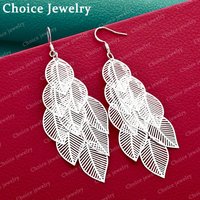925 Sterling Silver Earrings Hollow Leaves Drop Earrings For Women Jewelry Fashion Party and Daily Wear