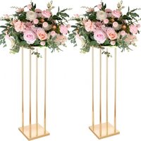 Wedding iron art decoration - golden square frame geometric path guide flower stand runway on-site decoration props for wedding