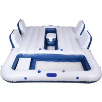 PVC comfortable backrest 5 people party floating island family water inflatable bed large floating row sea floating bed