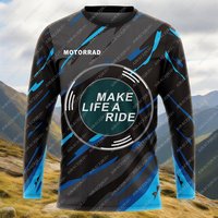 For BMW Motorcycle Motorrad Motorsport Racing ADVENTURE Sport Travel T-Shirt Grey Blue Summer Anti-UV Long Sleeved Jerseys