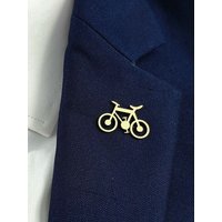 AliExpress NONE New -18K gold-plated stainless steel brooch: bicycle pattern, fashionable lapel pin, gift for friends