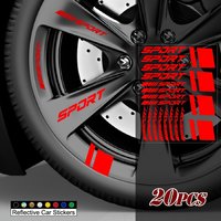 20Pcs Sport Car Wheel Sticker, Waterproof Vinyl Decal for Car Rim, Motorcycle, DIY Decor, Multiple Colors