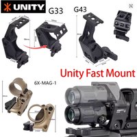 UNITY FAST FTC OMNI Magnifier Riser Mount 2.26'' 2.91'' Scope Sight Folding For G43 G45 G33 553 558 T01 T02 Optic Sight Airsoft