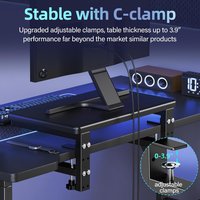 3 in 1 Clamp on Desk Extension Monitor Shelf,16.5" Desktop Organizer Adjustable Height Desk Shelf Organizer for Gaming,Office