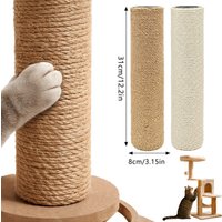 1/2PCS Natural Sisal Cat Scratch Post Detachable Replacement Pole DIY Extension Spare Parts for Damaged Cat Climbing Tree Toy