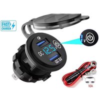 12V 24V Dual QC USB Car Charger Socket Adapter Power Outlet For Car Motorcycle