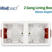 Wallpad 2 Gang Dry Lining Box For Gypsum Board Plasterboard Drywall 35mm Depth Wall Switch Box Wall Socket Cassette