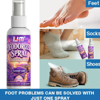 KJM Lavender Scented Foot & Shoe Deodorizer Spray - Odor Eliminator for Feet Socks And Shoes - Long-Lasting Freshness
