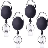 Retractable Badge Reel with Card Holder Reel Clip Key Ring Retractable ID Card Holder Key Chain Holders for Office Name Tag