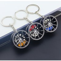 Wheel Hub Keychain Pendant Car Keys Holder Keyring 3D Alloy Model Tyre Car Key Chain Charm Racing Lovers Collectibles