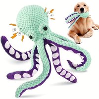 Pet Plush Toys for Dogs Octopus Squeaky Toy Durable Stuffed Chew Toys Interactive Sound Soft Bite Resistant Puppy Training Toys