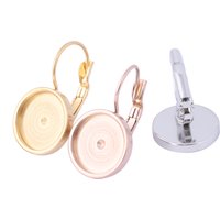 onwear 10pcs Fit 8mm 10mm 12mm cabochon earring base settings stainless steel lever back bezel blanks diy jewelry findings