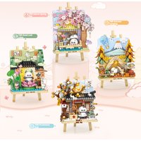 LOZ Four Seasons Scene Panda Stereo Model Assembled Ornaments Building Block Toys Children's Day Toy Gift
