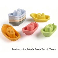 4/7-Piece Set of Baby Floating Boat Toys, Bath Toys, Colorful Multi-Colored Toys, Beach and Bathtub Toys, Early Education Water Play Gifts