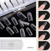 240pcs Gel X Fake Nails Tip Press on Extension Acrylic Full Cover False Nail