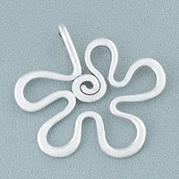 20pcs Silver Hollowed Out Metal Twisted Wire Petal Flower Charms Pendants for DIY Jewelry Making Accessories