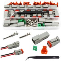2 Pin Deutsch Connector Kit 10 Sets Gray DT Connector Kit 2 Pin Automotive Waterproof Wire Connectors Electrical Connectors Kit