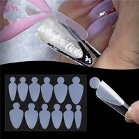 BNG-Autocollants en silicone réutilisables pour les ongles, 9 styles, pointes françaises, moule, outils de bricolage, 24 pièces
