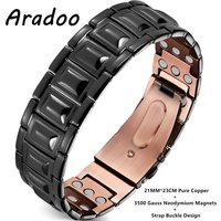 ARADOO Pure Copper Bracelet with 3X Strength Magnetic Therapy Wristband Jewelry Gifts
