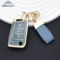 TPU Car Key Case Cover Fob for VW Volkswagen Golf 7 MK7 Tiguan MK2 T-roc T-cross Skoda Octavia Kodiaq Karoq Seat Ateca Leon