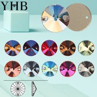 YHB New Arrival Rolivi Moonlight Greige Glass Crystal AB Sewing Stones Flatback Sew on Rhinestones For Garment Clothes Bags