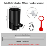 ABQR Rainwater Collection Kit UV Weatherproof Rain Diverter Kit Portable Rain Barrels to Collect Rainwater B