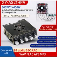 AS21HPA High-Power Bluetooth Digital Amplifier Board 2.1-Channel Audio Amplifier 300W*2 + 600W TPA3255 Bluetooth Speaker Board