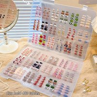 Transparent Nail Art Storage Box, Portable Nail Wearing Storage Box, Divider, Used For Nail Art Display And Nail Salon Use