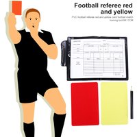 Red Card Soccer Referee Card Recording Paper Score Sheets Soccer Referee Book with Pencil Yellow Card Football Referee Wallet