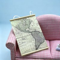 1/12 Dollhouse Miniature Furniture, World Map Simulation Model for Doll House Props