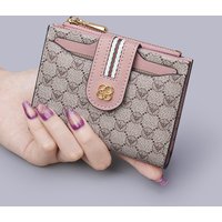 Women's short wallet with multifunctional wear-resistant card holder and fashionable printed card bag